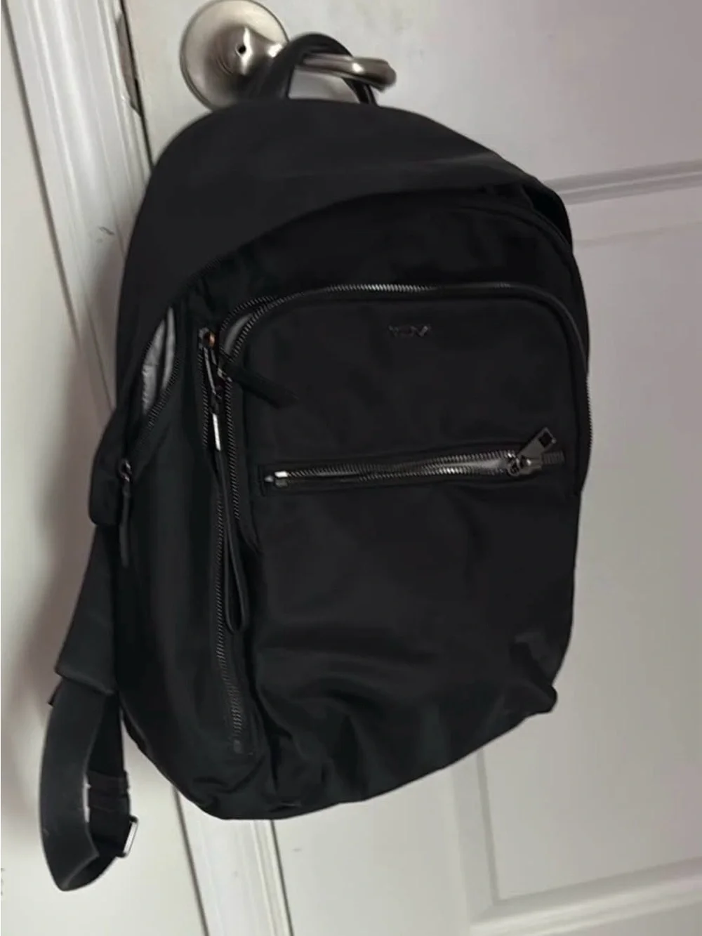 Tumi Black Men’s Backpack with Zip Organizer Pockets